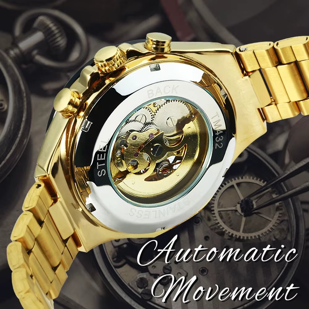 Ceas Barbatesc Winner Automatic CS1756 Otel Inoxidabil - imagine 3