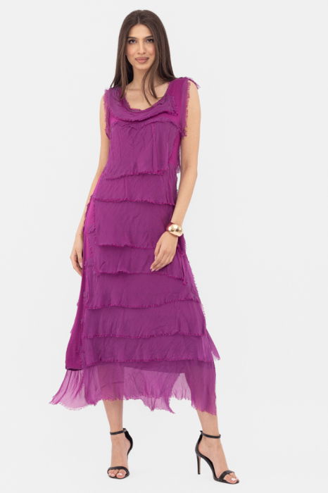 Rochie Magenta Volane Shopika | Eleganță Asigurată