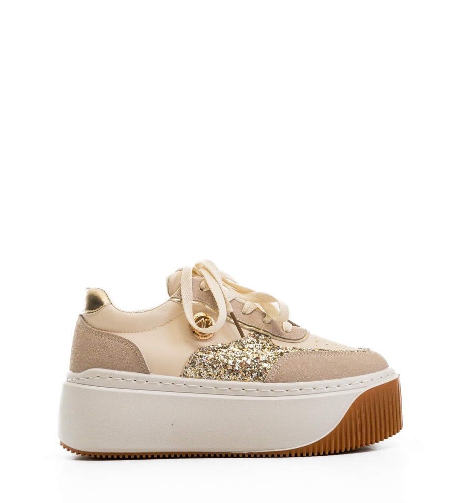 Sneakers Dama Plouta Bej - Confort & Stil - imagine 6