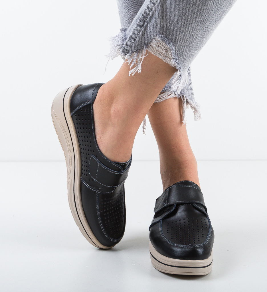 Pantofi Casual Rezolito Negri Confort - imagine 2