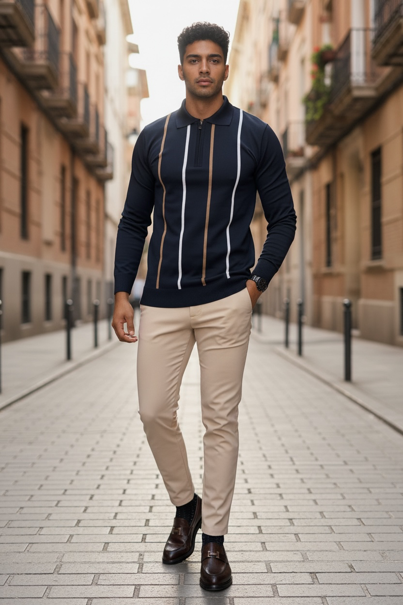 Bluza barbati bleumarin slim fit S126 D2-5.2