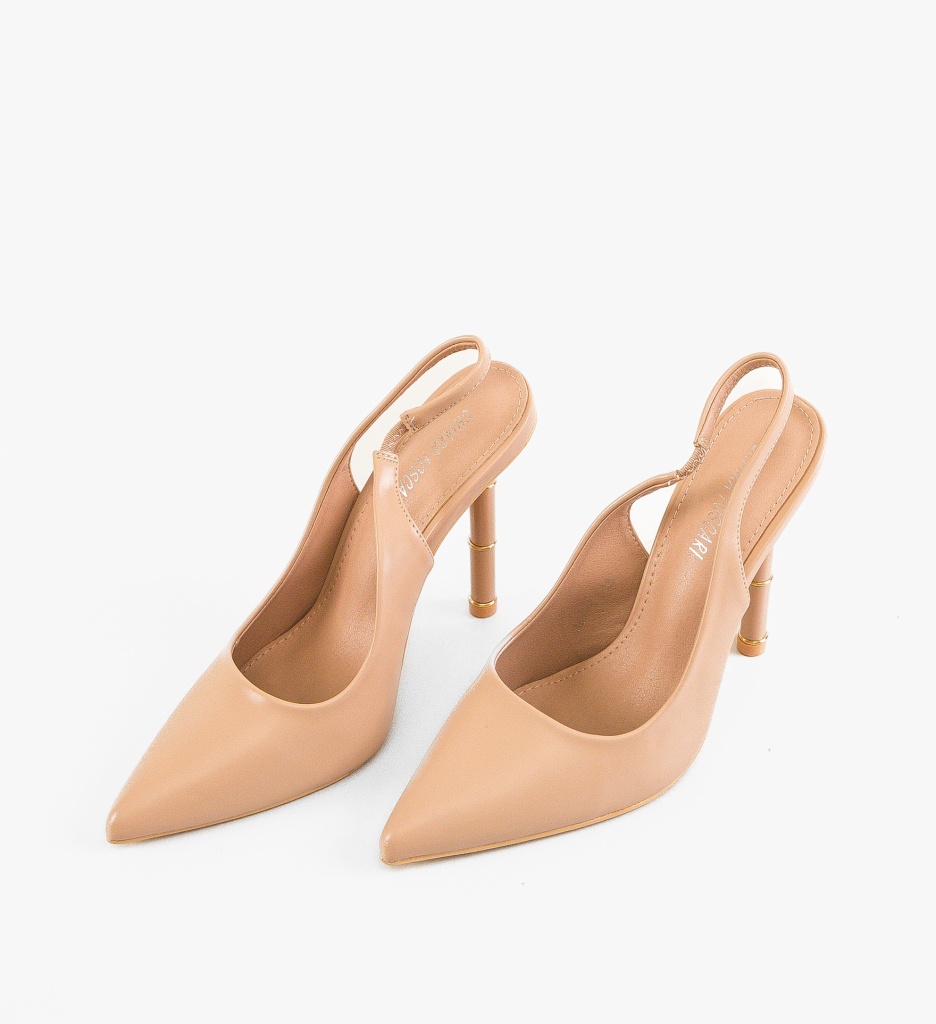 Pantofi Dama Bej cu Toc - Eleganți și Confortabili - imagine 4