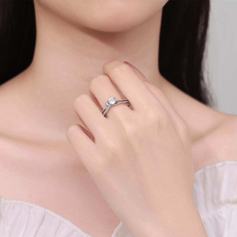 Inel Argint Delis cu Zirconiu Elegant - imagine 2