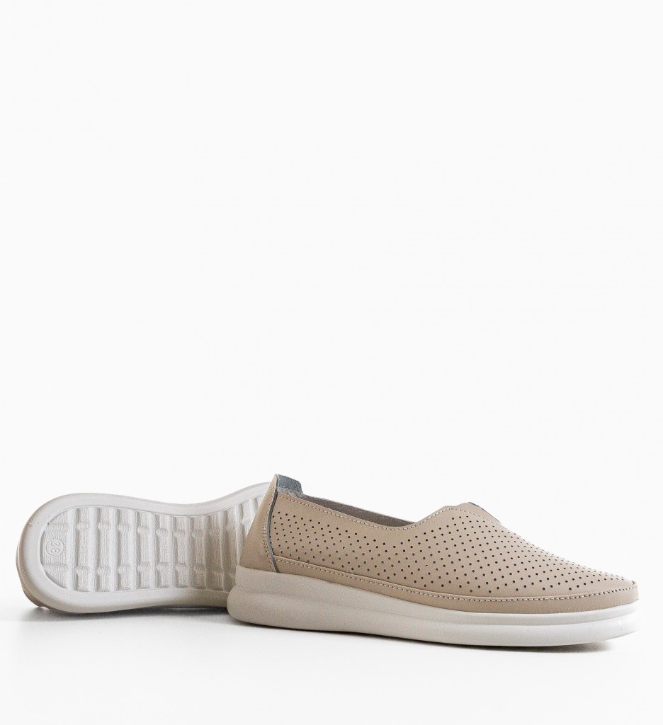Pantofi Casual Dama Maur Bej - Confort Stil