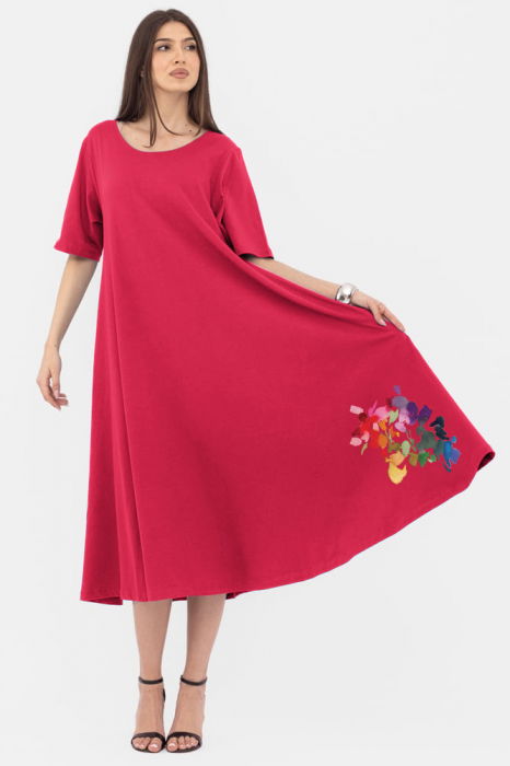 Rochie Pierino A-Line Fucsia - Elegantă și Confortabilă
