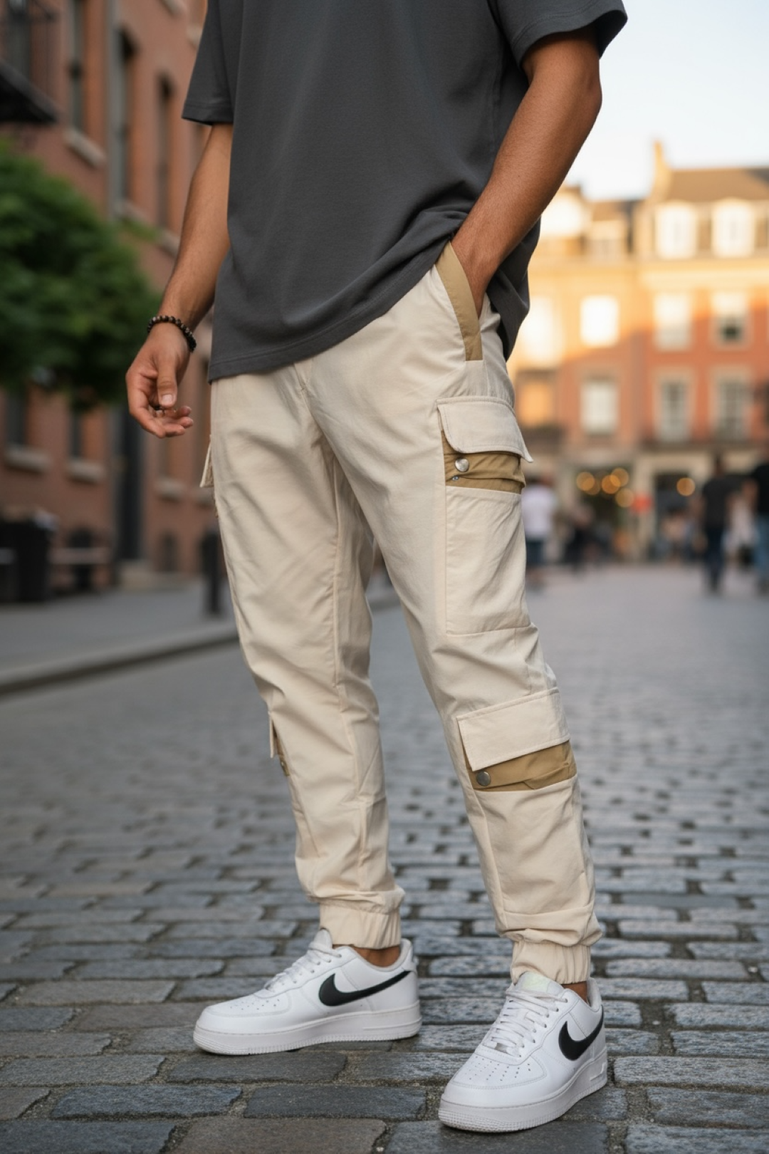 Pantaloni Cargo Conici Bej - Confort & Stil