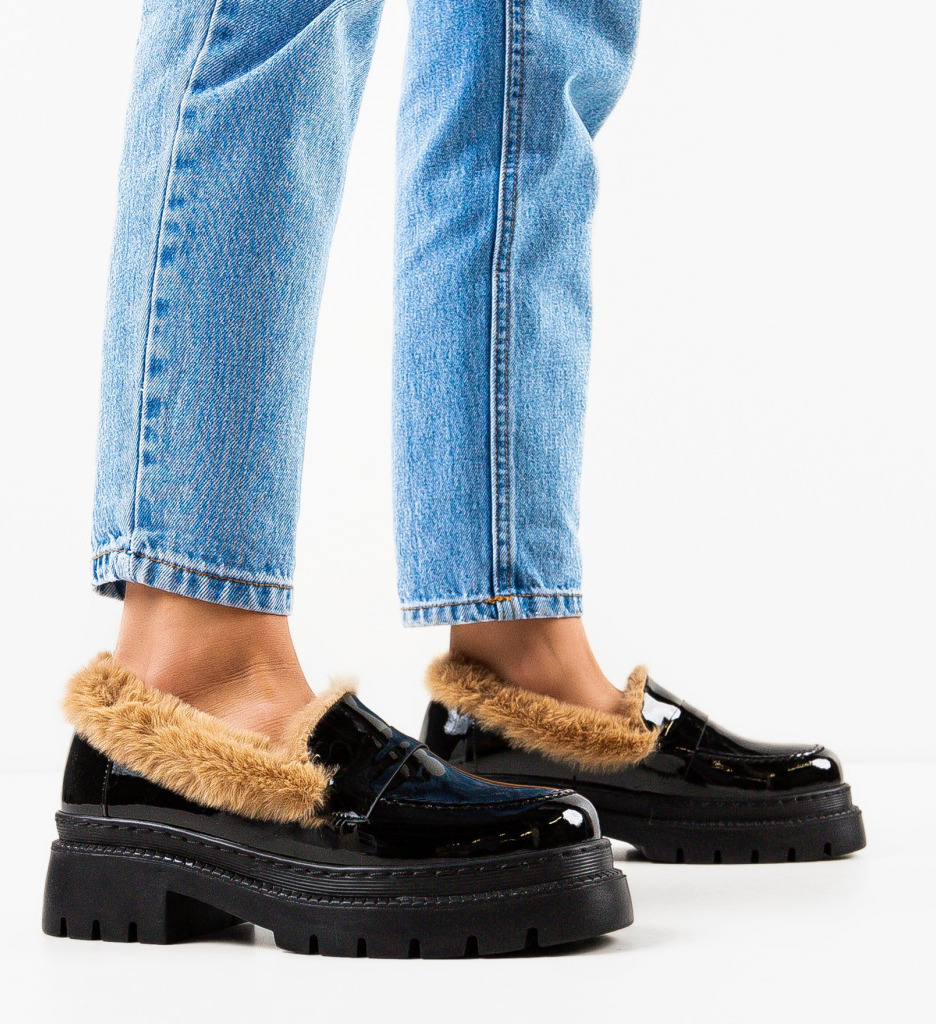 Pantofi Casual Dama Monday Confort Negri - imagine 3