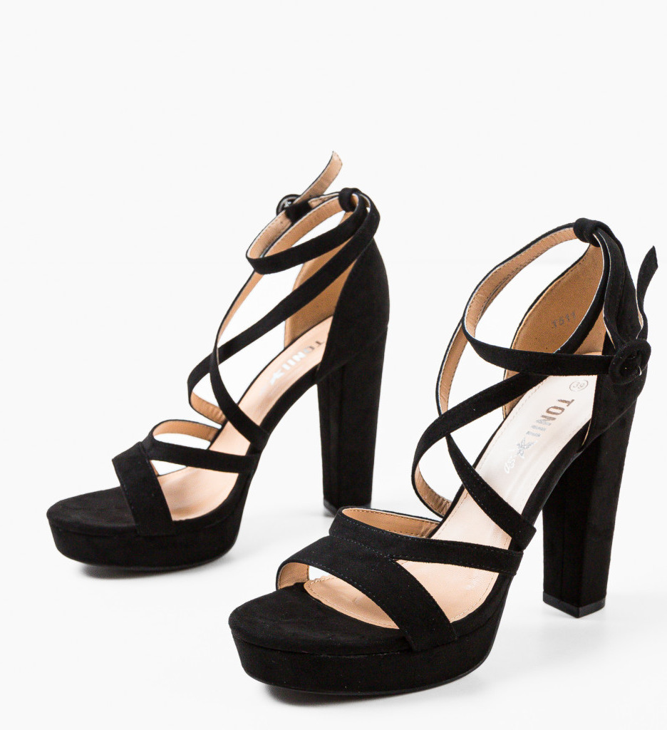 Sandale cu Toc Ross Negre | Eleganță Maximă - imagine 7
