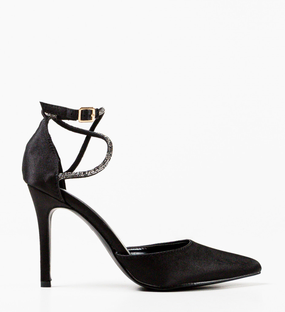 Pantofi cu toc Lakaz negri eleganți - imagine 5