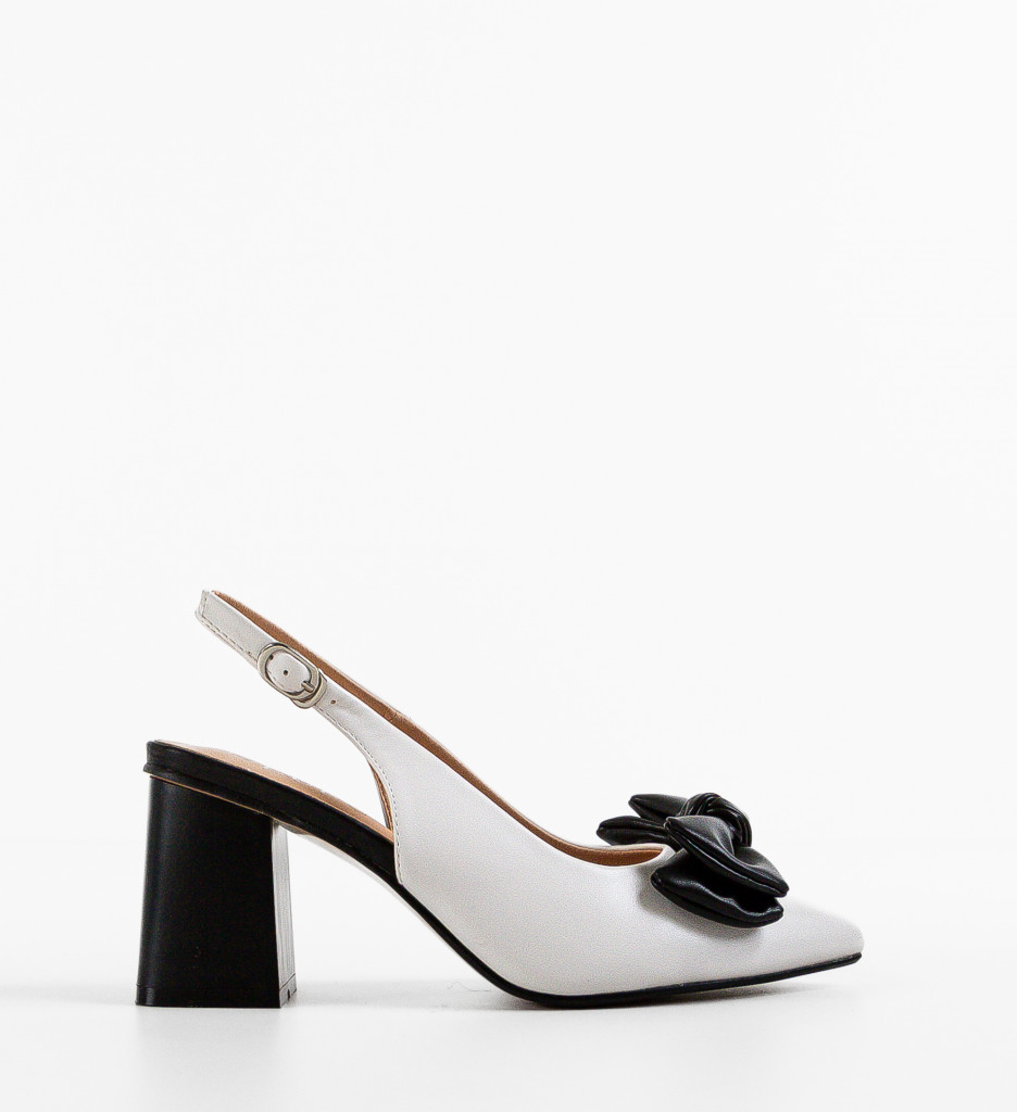 Pantofi Long albi cu toc - eleganță și confort - imagine 6