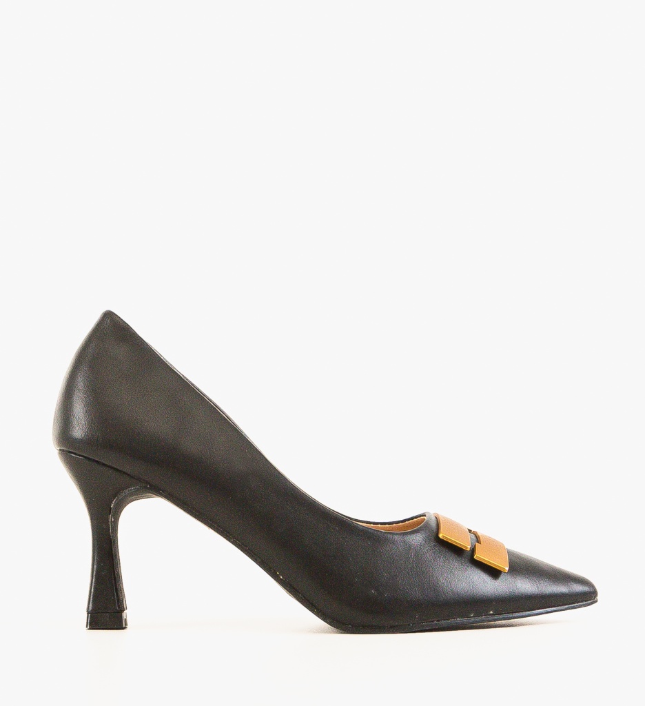 Pantofi Jaxy Negri Eleganți cu Toc - imagine 11