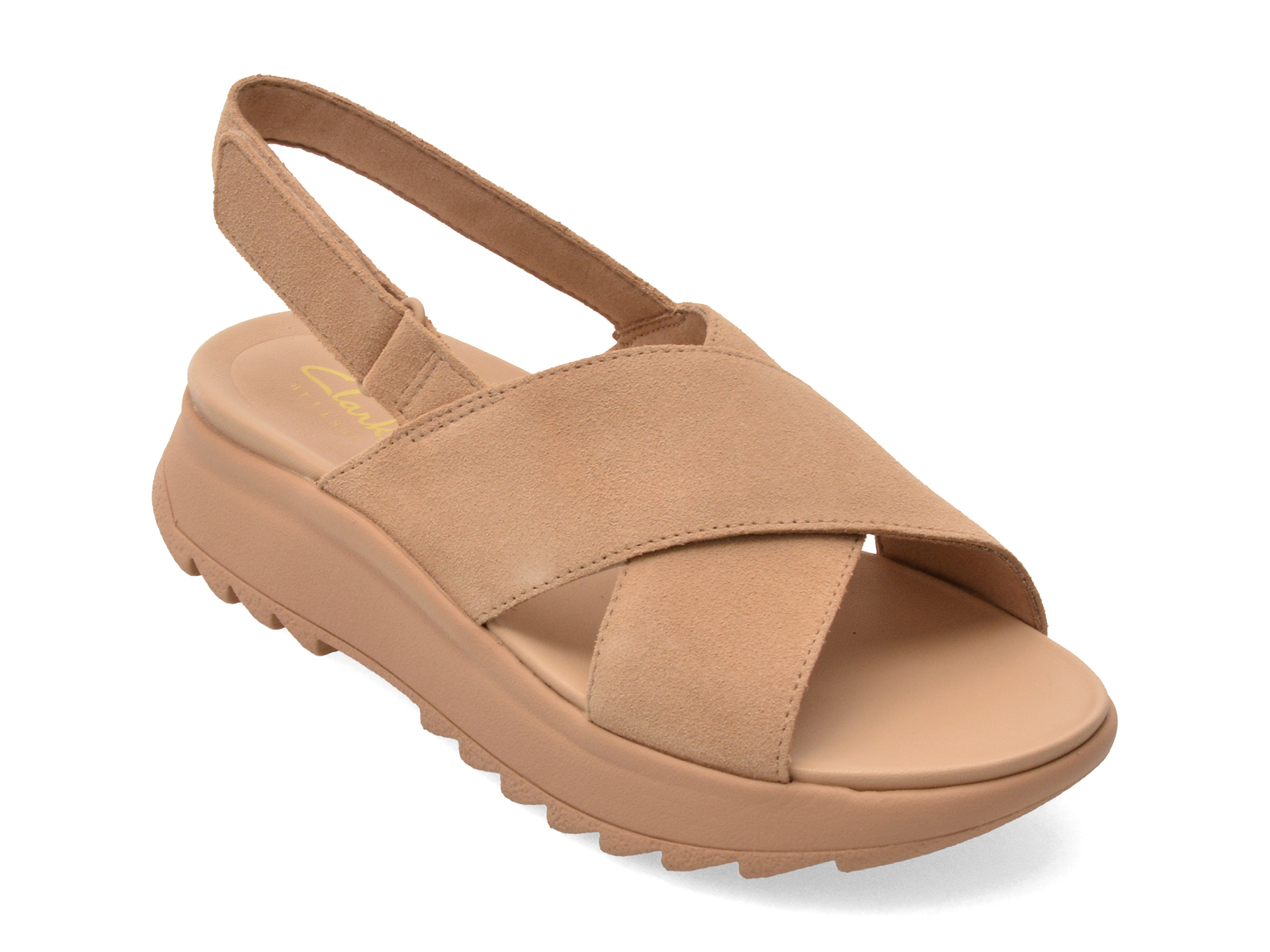 Sandale Clarks Dash Lite Wish, Piele Întoarsă, Confort
