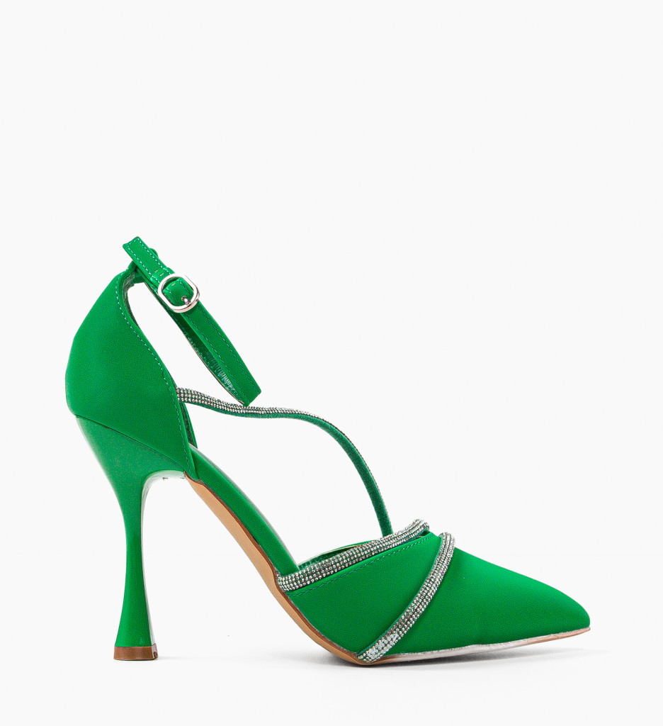 Pantofi dama Fulber Verzi cu Toc Elegant - imagine 5