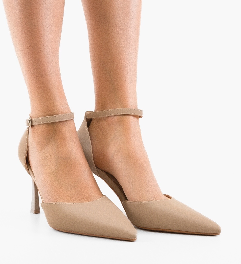 Pantofi cu Toc Zaker Bej | Eleganță și Confort - imagine 2