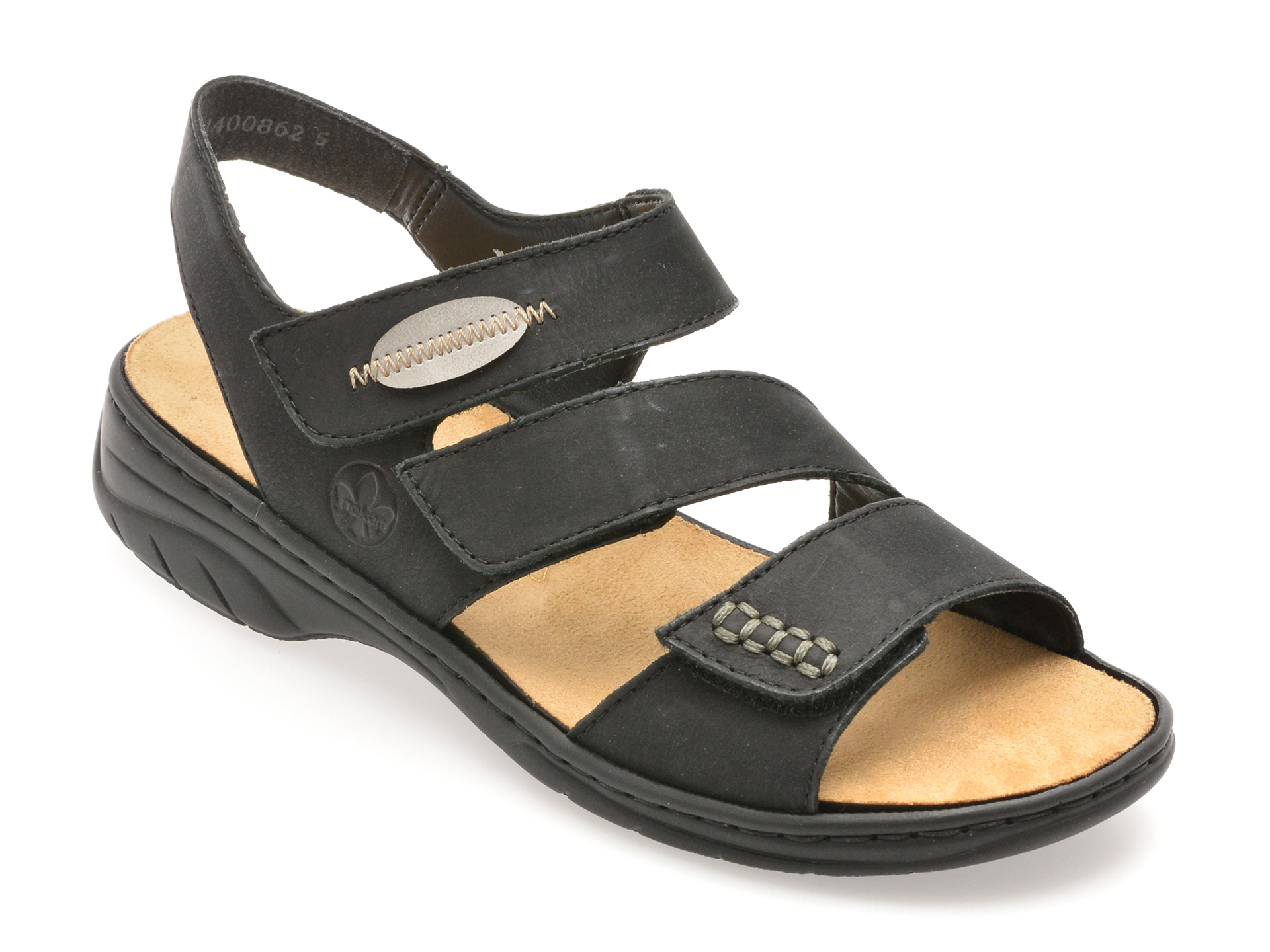 Sandale Rieker Negre Piele Naturală Confort