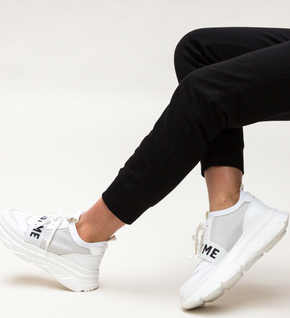 Pantofi Sport Albi cu Calot - Confort și Stil - imagine 3