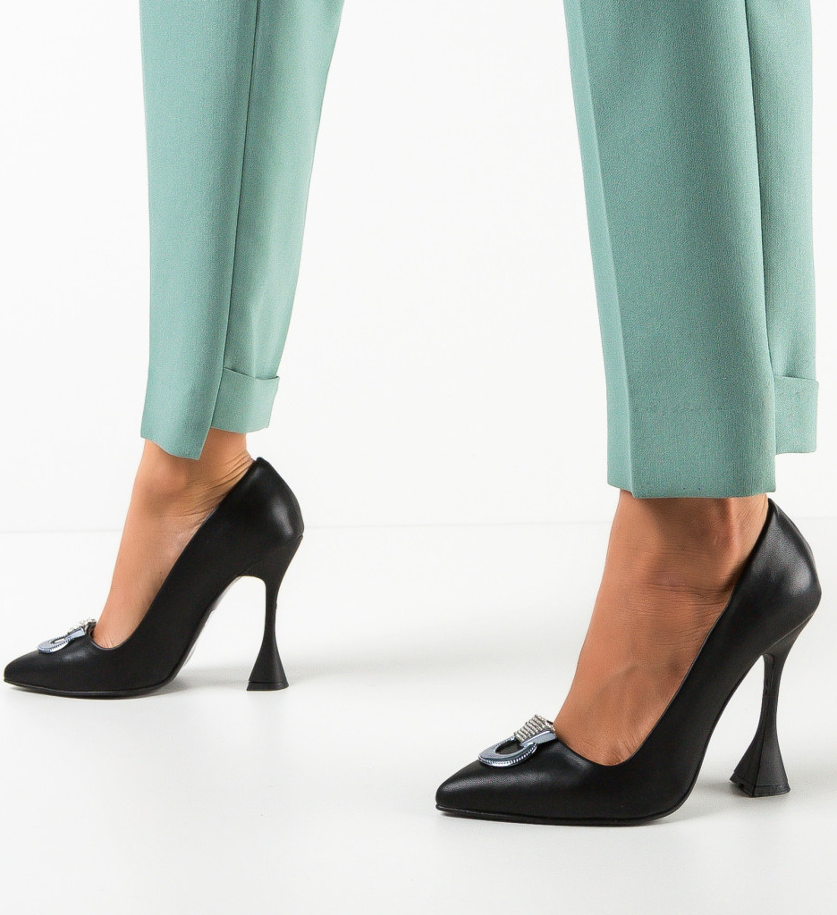 Pantofi cu Toc Eleganți Negri - Stil și Confort - imagine 2