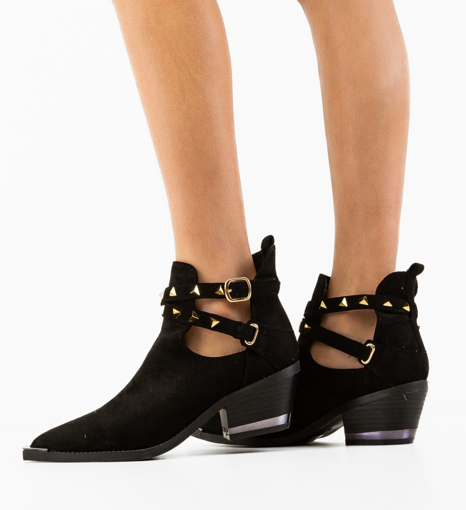 Botine Dama Qamar Negre | Eleganță și Stil - imagine 2
