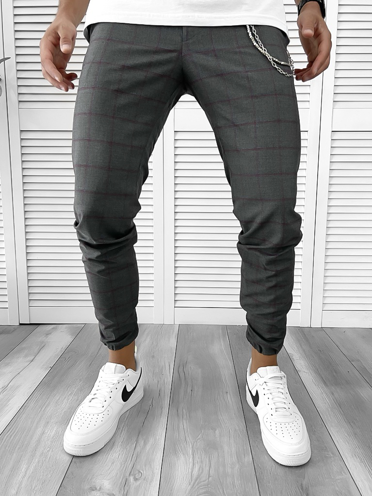 Pantaloni Barbati Casual in Carouri, Bumbac