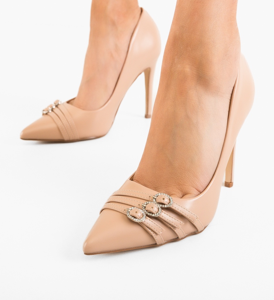 Pantofi Stiletto Nelso Bej - Eleganță și Stil - imagine 2