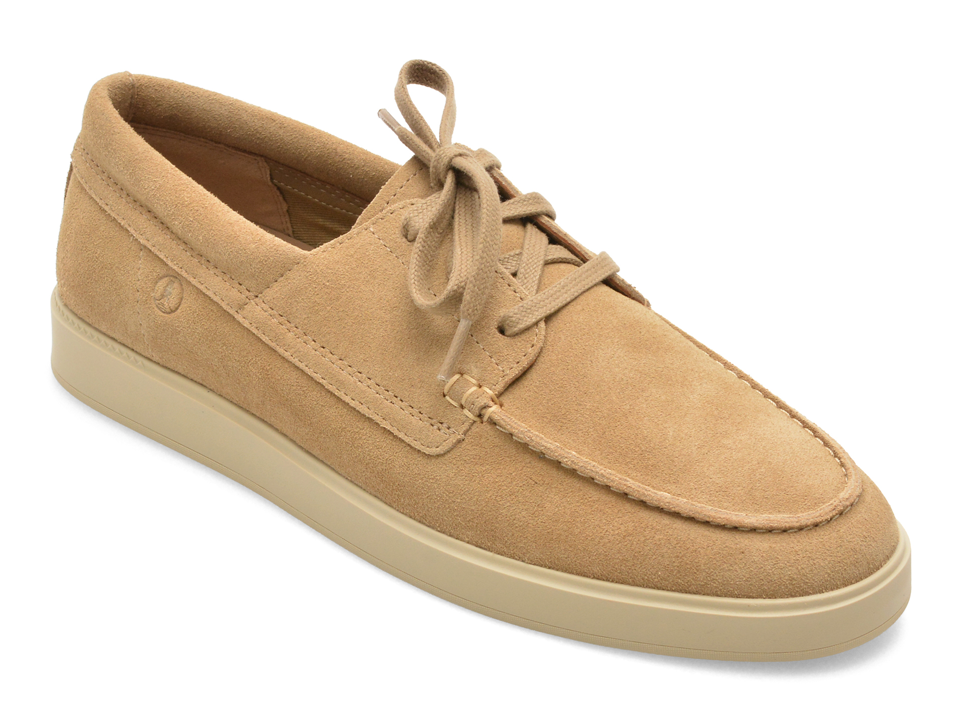 Mocasini Clarks Lockford Boat Gri Piele Întoarsă