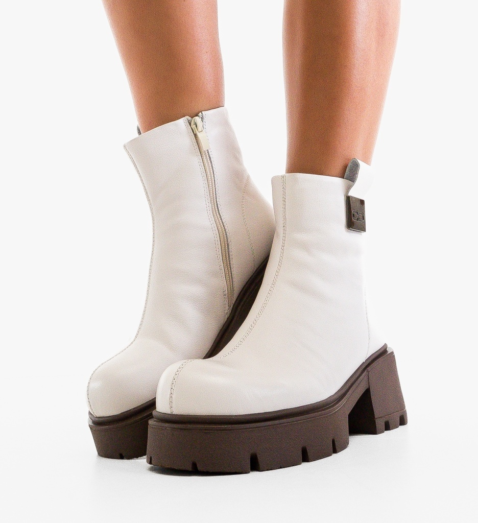 Botine Dama Albe Opah | Stil și Confort - imagine 3