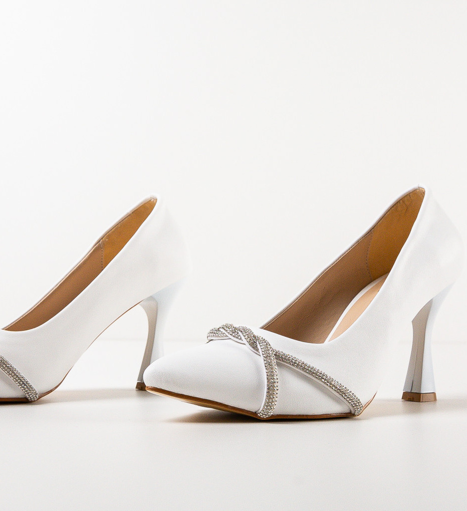 Pantofi cu Toc Yajo Albi - Eleganță Asigurată - imagine 7