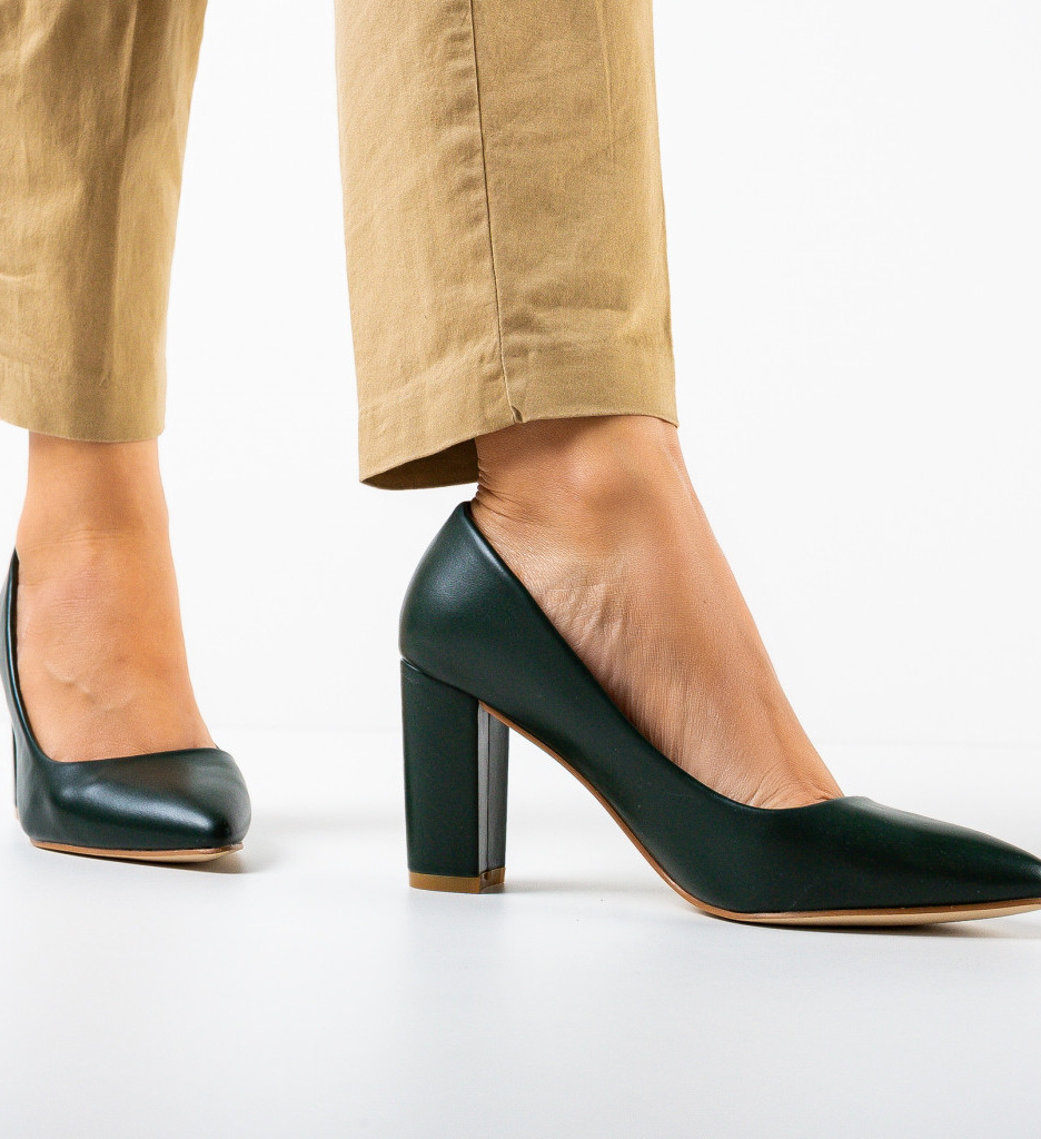 Pantofi cu Toc Pauline Verzi | Eleganță Asigurată