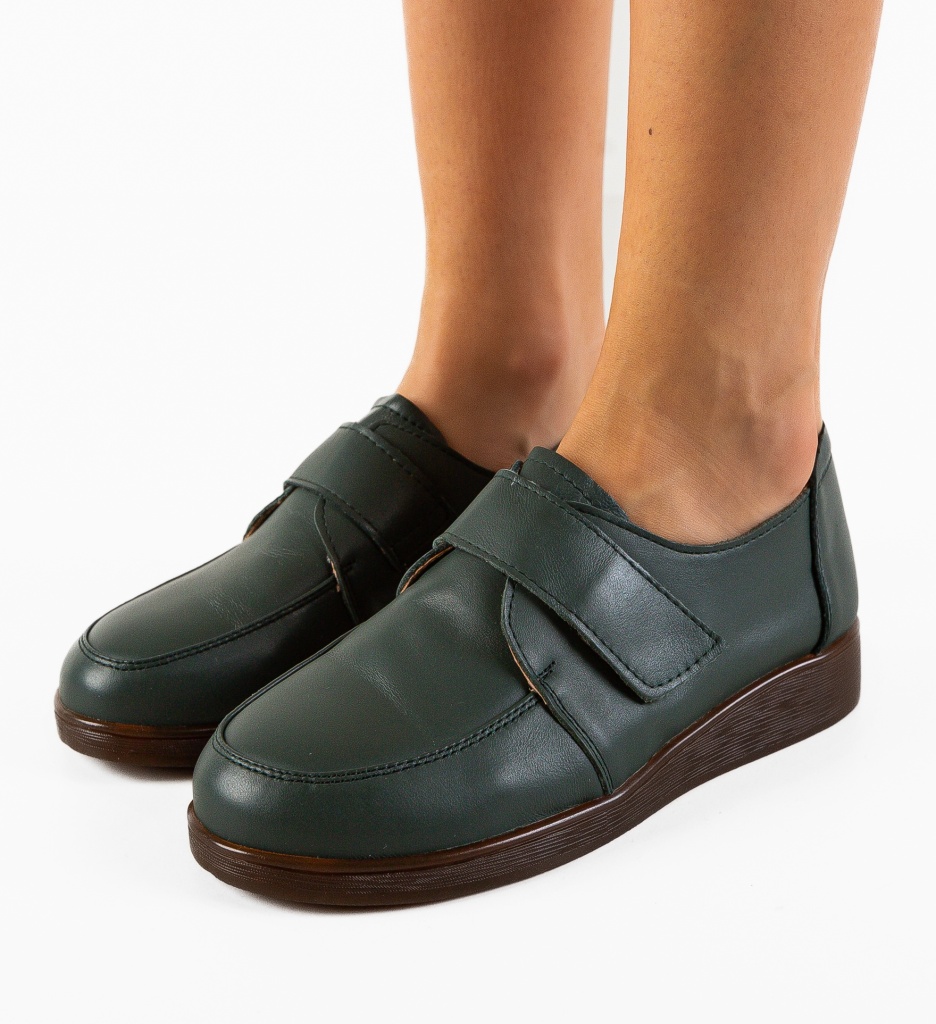 Pantofi Casual Confort | Model Grig-Verde