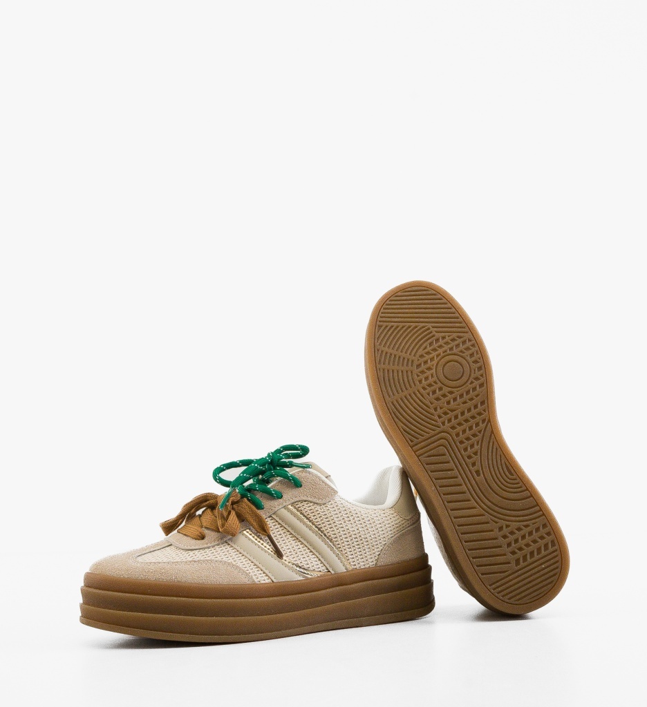 Sneakers Dama Boomby Bej 2 - Confort și Stil - imagine 4