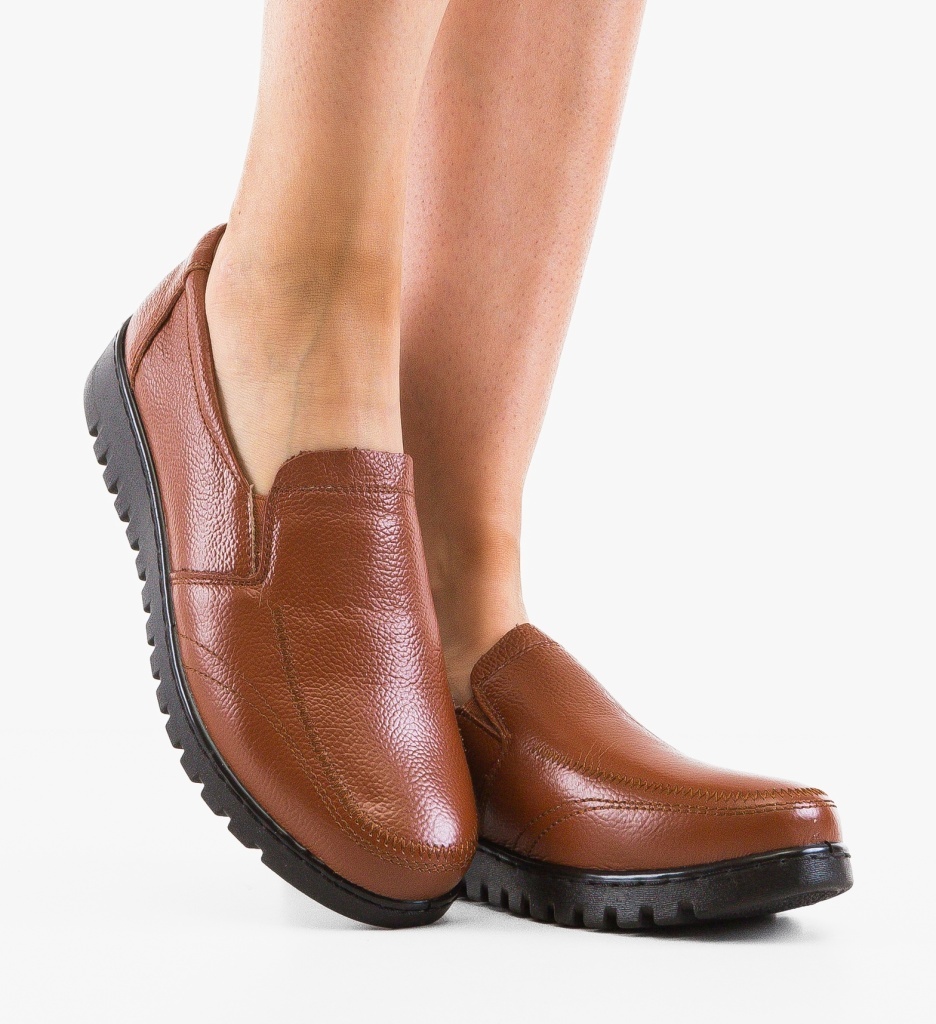Pantofi Casual Gherghy Camel Eleganți - imagine 3