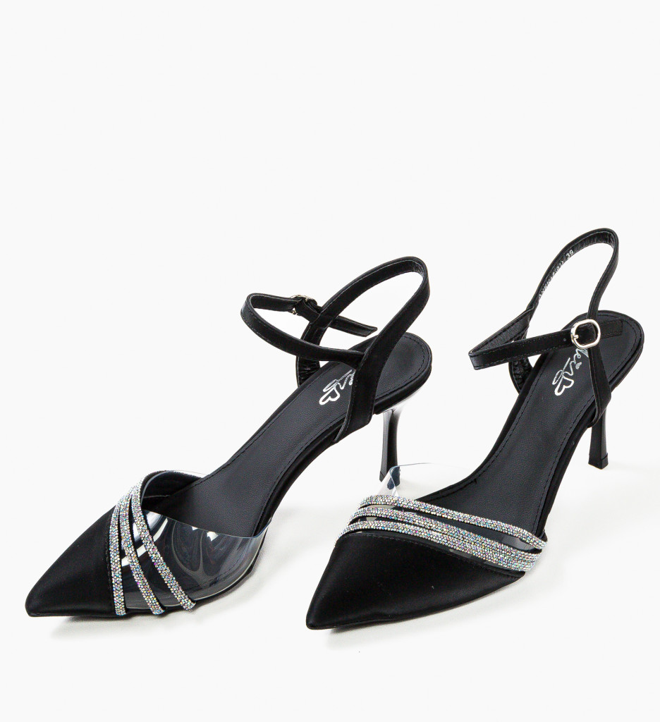Pantofi Dama Simiso Negri cu Toc Elegant - imagine 5