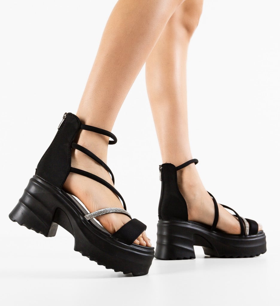 Sandale Dama Eleger Negre Elegante și Comode - imagine 3
