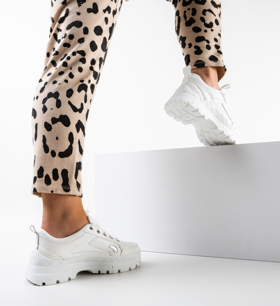 Sneakers Dama Maliha Albi | Confort și Stil - imagine 2