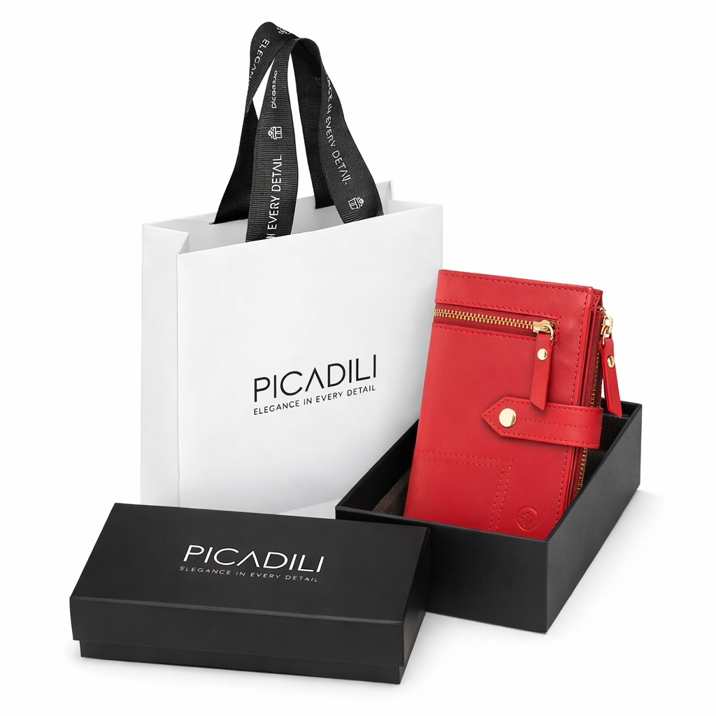 Portofel Dama Marquise Leandra Piele Naturala Rosu - imagine 6