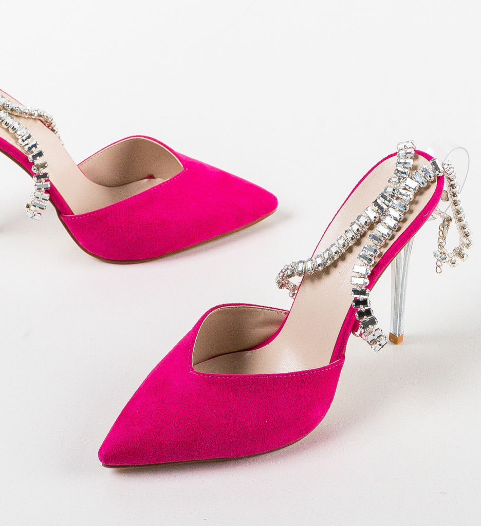 Pantofi Snaider Fuchsia cu toc elegant - imagine 6