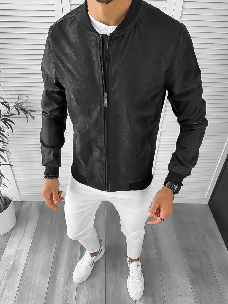 Geaca Barbati Toamna Neagra Impermeabila