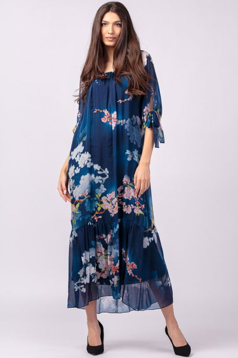Rochie Eleganta Matase Flori | Shopika