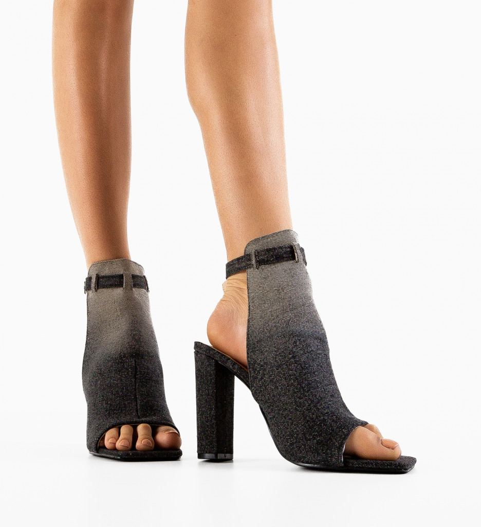 Sandale cu Toc Cheeta Negre | Eleganță Urbană - imagine 3