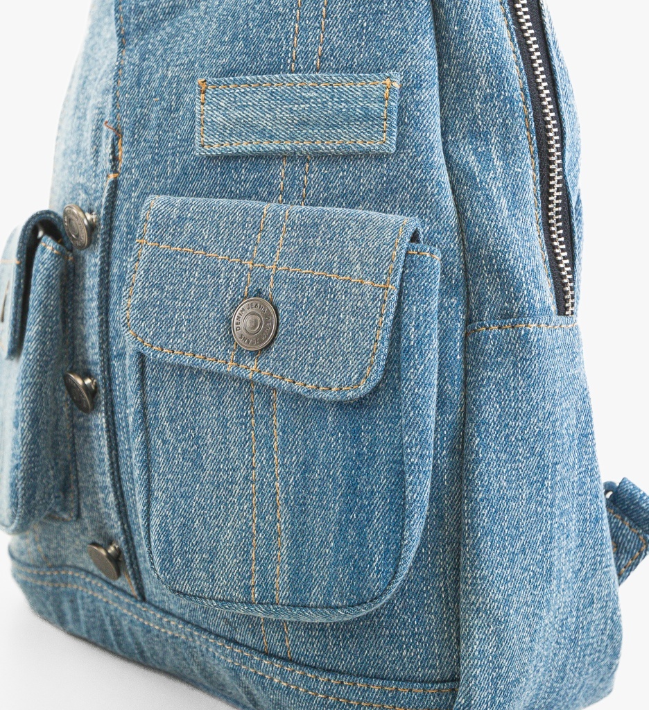 Rucsac Dama Jeans Albastru Casual | Stil Urban - imagine 5