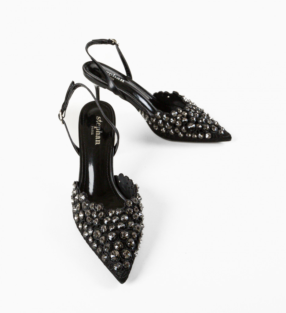 Pantofi Onix Negri Eleganți cu Toc Înalt - imagine 8