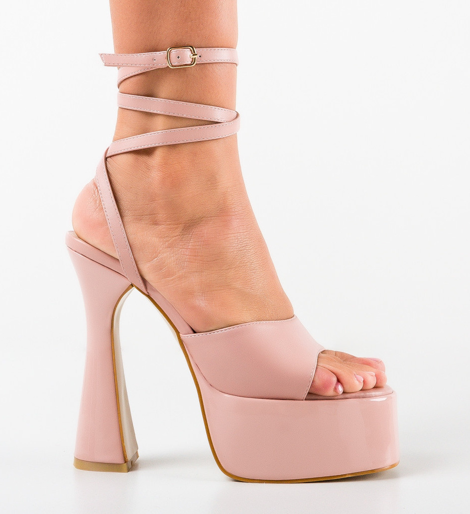 Sandale Roz cu Toc Recipent | Eleganță Asigurată - imagine 5