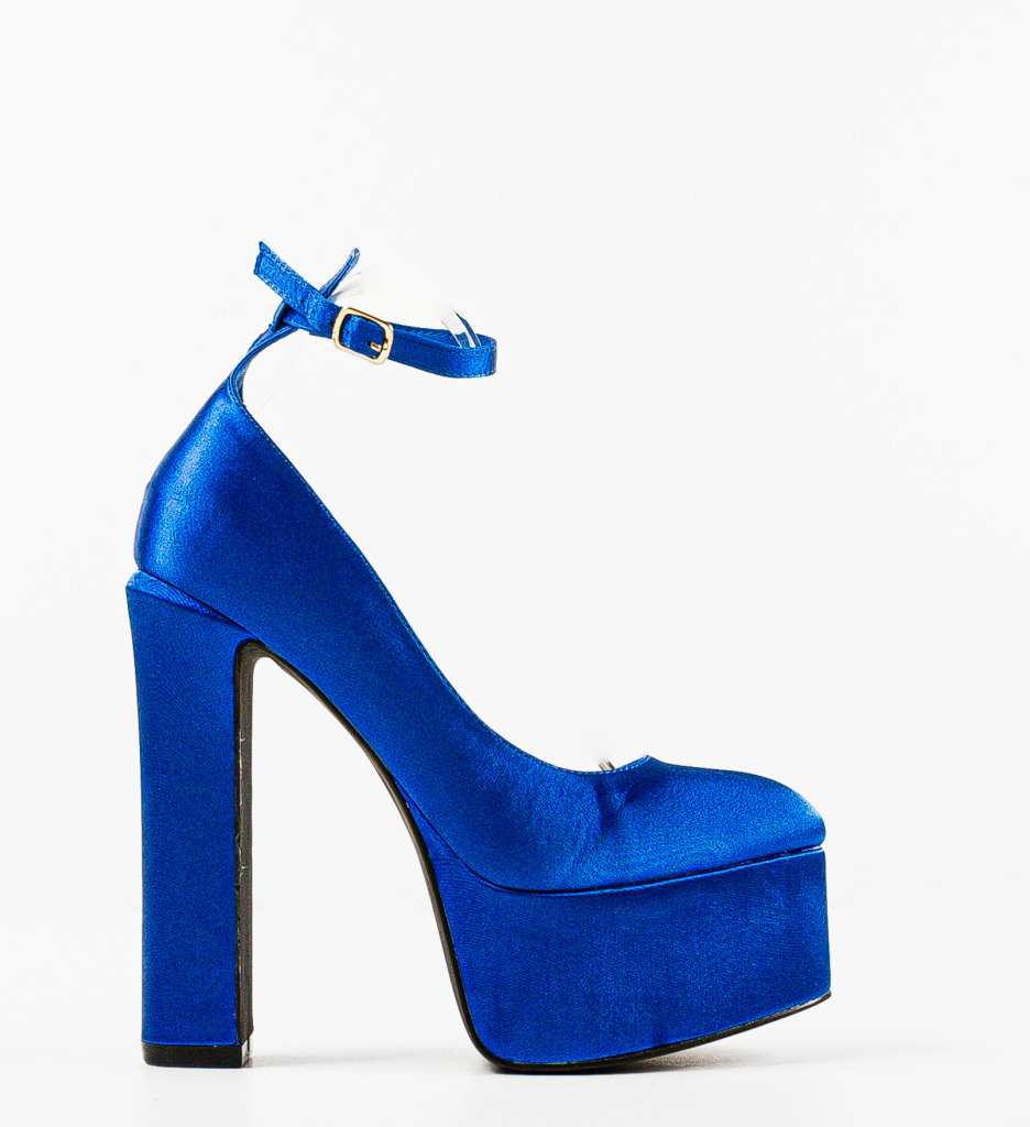Pantofi Floyd Albaștri cu Toc Eleganți - imagine 4