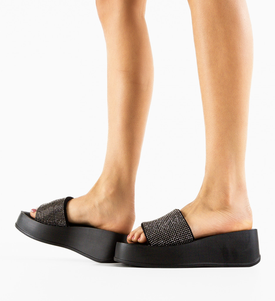 Platforme Dama Vanders Negre Elegante - imagine 3
