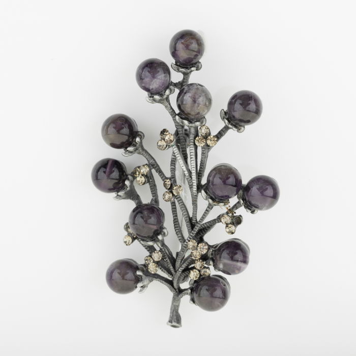 Brosa Argintie Ametist | Eleganta Naturala - Shopika