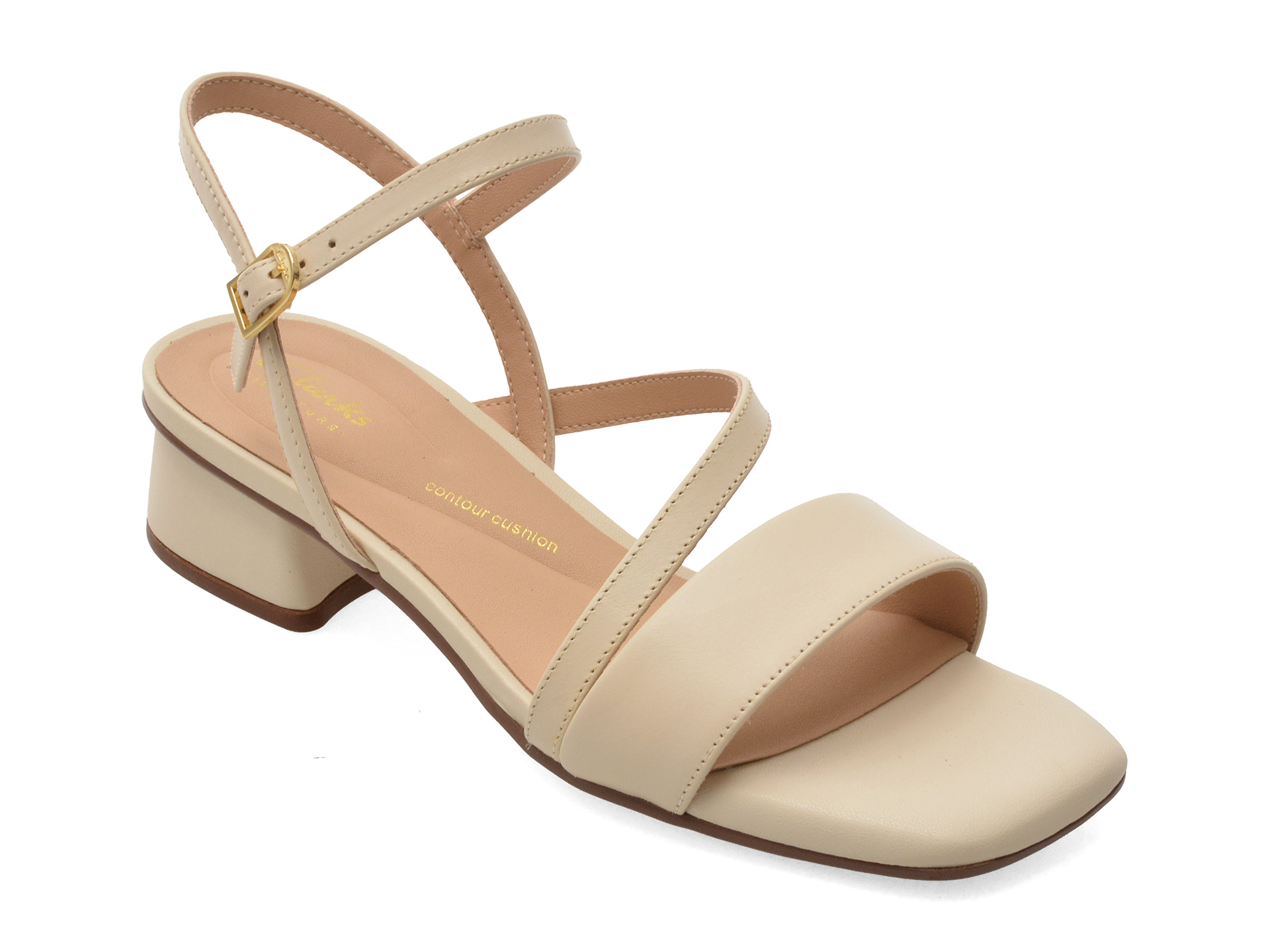 Sandale CLARKS SERINA 35 STRAP bej piele naturală