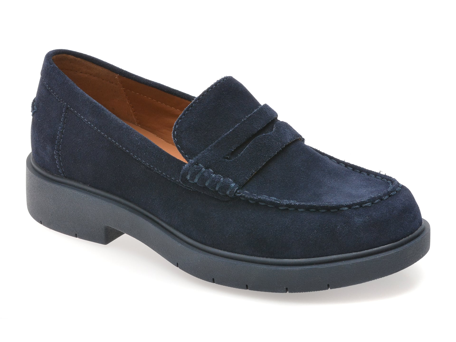 Mocasini Geox Bleumarin din Piele Întoarsă
