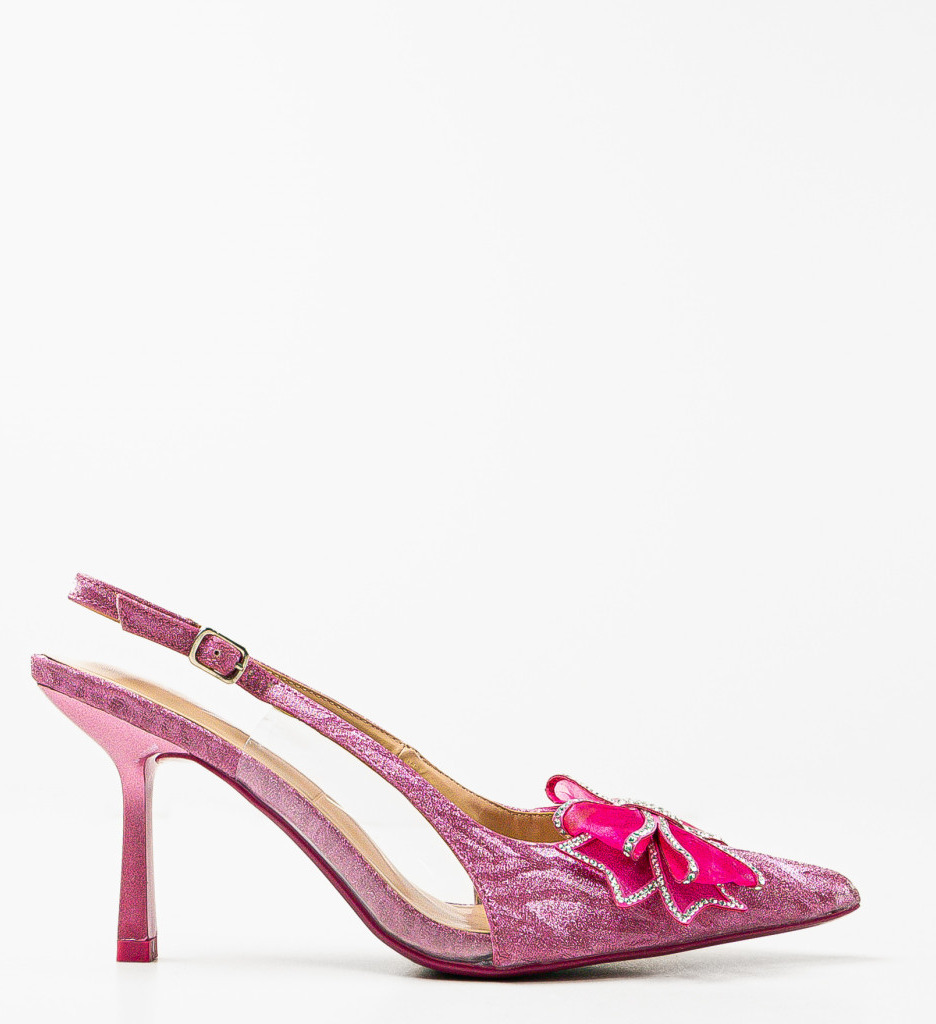 Pantofi Taisa Roz cu Toc Eleganți - imagine 5