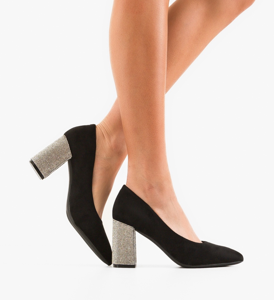 Pantofi cu Toc Sklopi Negri | Eleganți & Stilati
