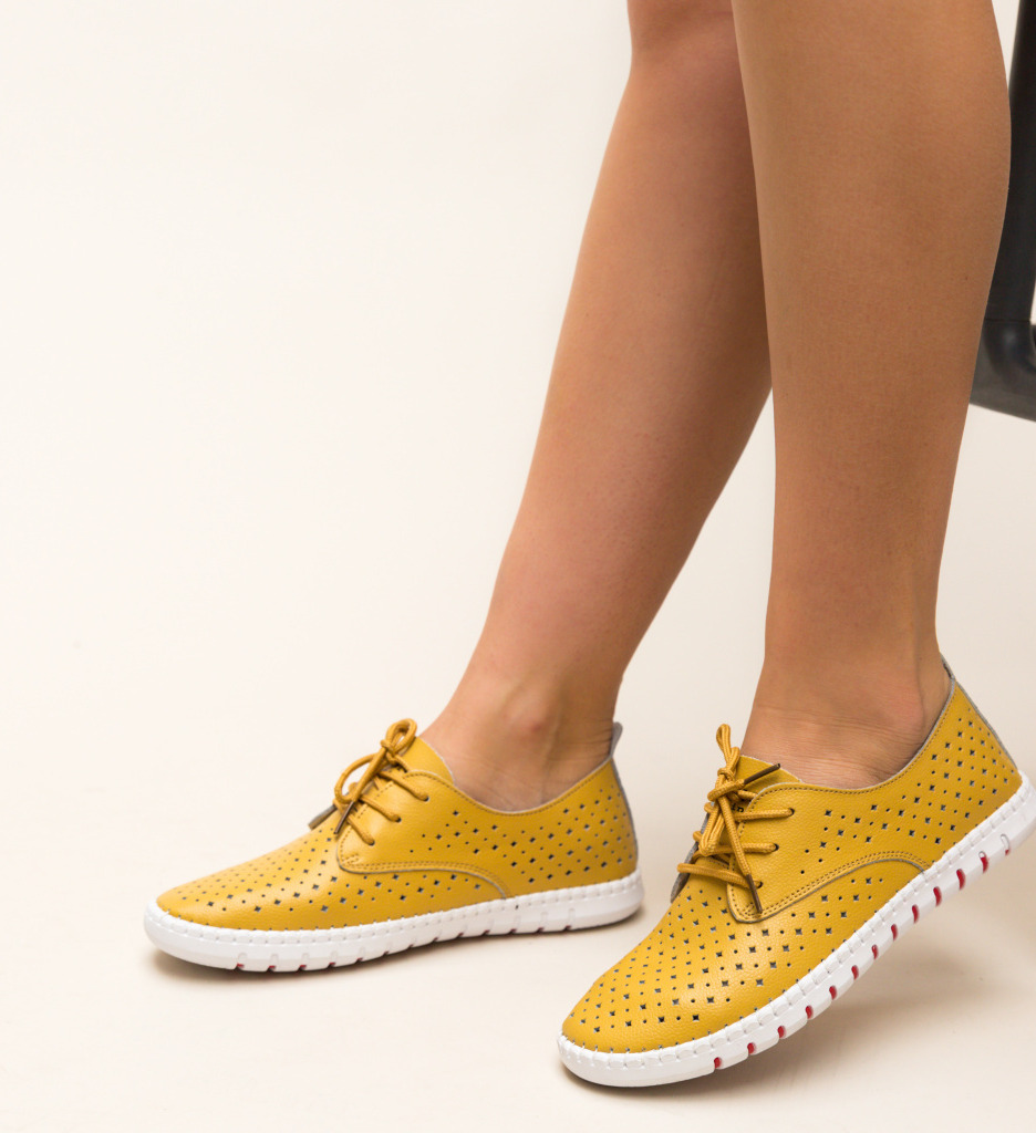 Pantofi Casual Hilio Galbeni - Stil și Confort - imagine 4